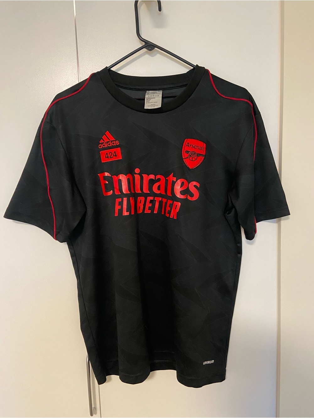 adidas Arsenal Black and Red Emirates Football Jersey